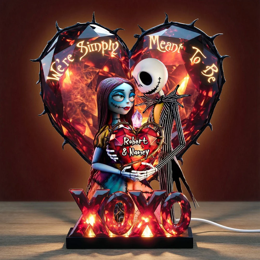Personalized Acrylic Light Box Custom Shape Halloween Couples Gift Acrylic Light Box GradoCreations