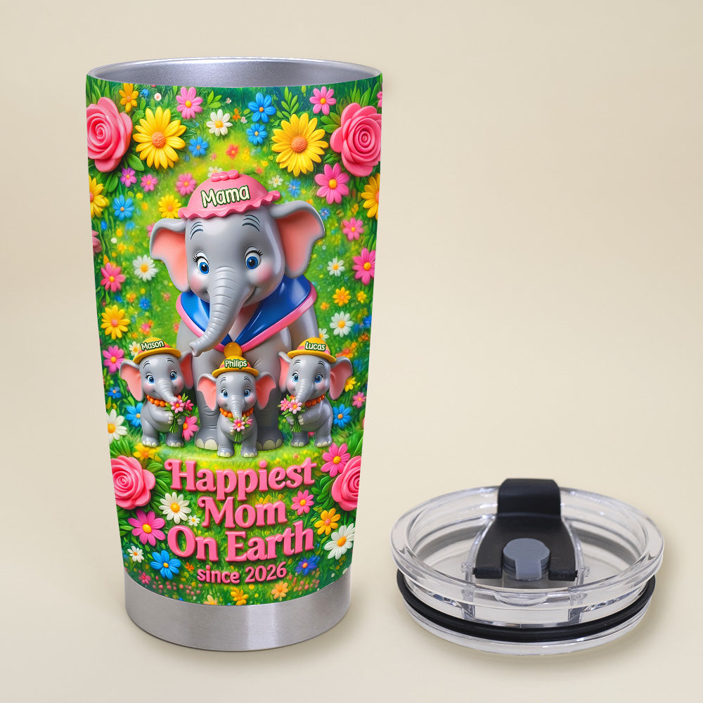 Personalized Happiest Mom On Earth Tumbler Custom Name Gift for Mom Tumbler GradoCreations