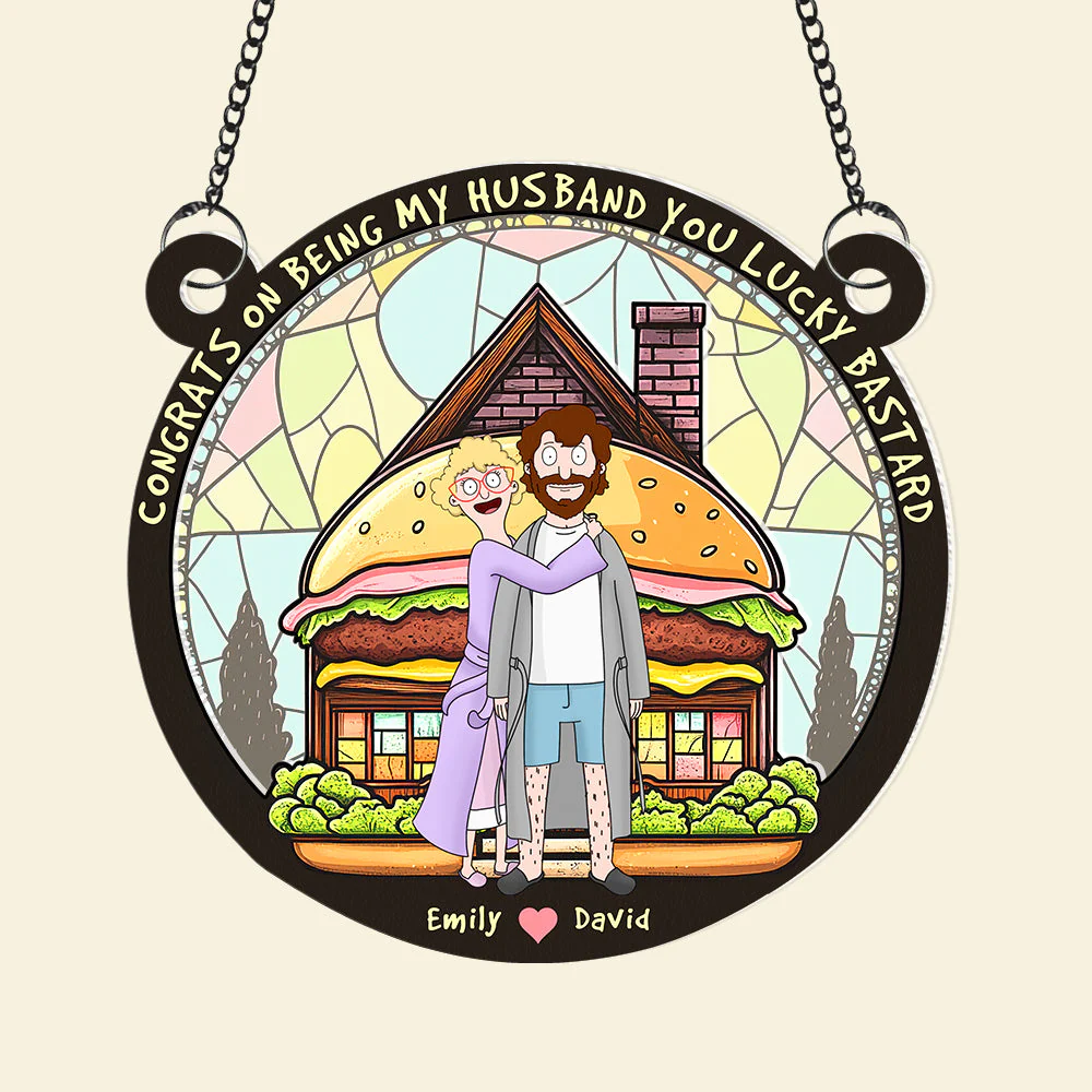 Personalized Funny Love Suncatcher Ornament for Couples Gift