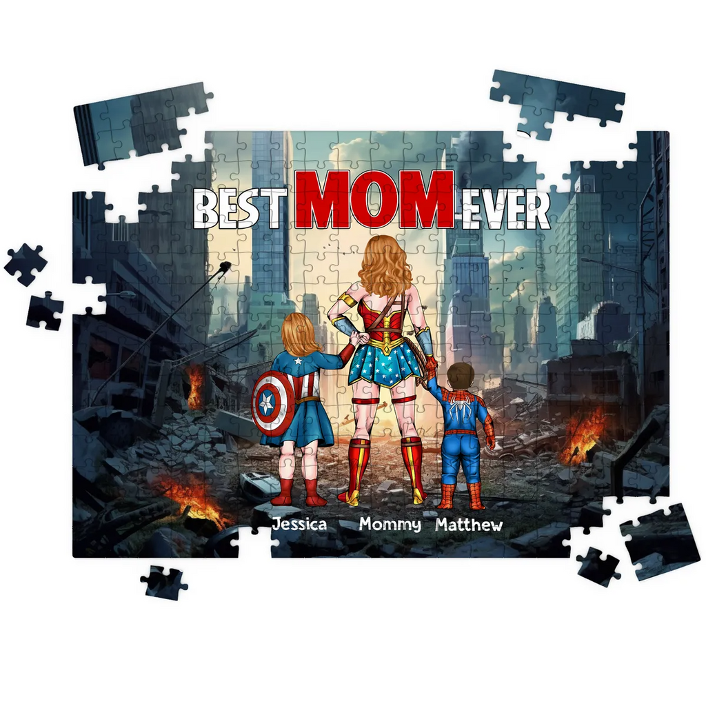 Personalized Superhero Puzzle Best Mom Ever Gift for Mom