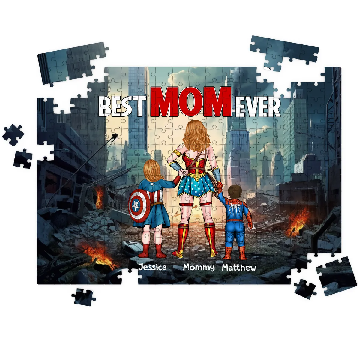 Personalized Superhero Puzzle Best Mom Ever Gift for Mom