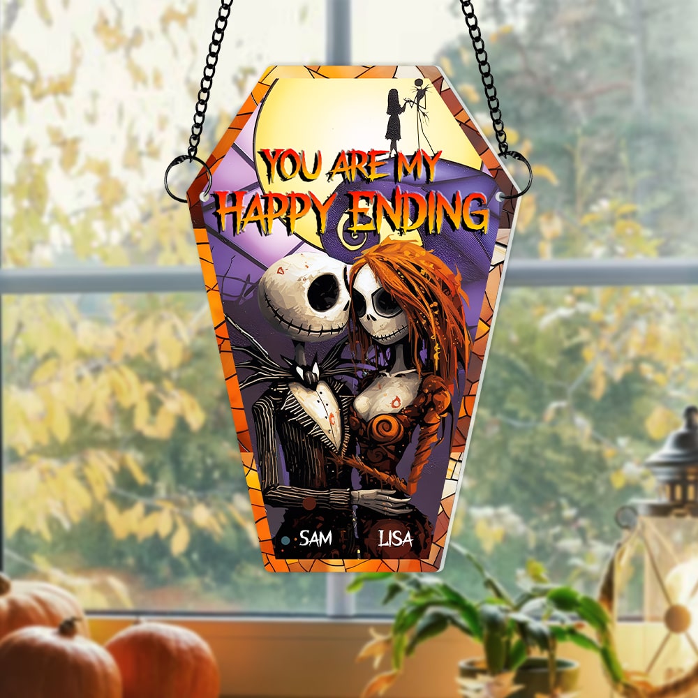 Personalized You Are My Happy Ending Suncatcher Gift for Couples