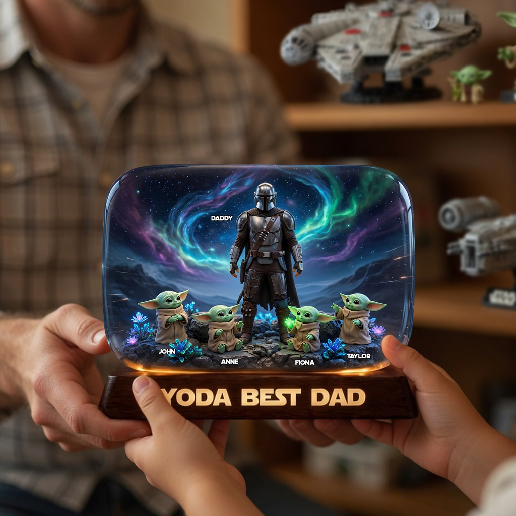 Personalized Acrylic Plaque Yoda Best Dad Ever Gift for Father’s Day