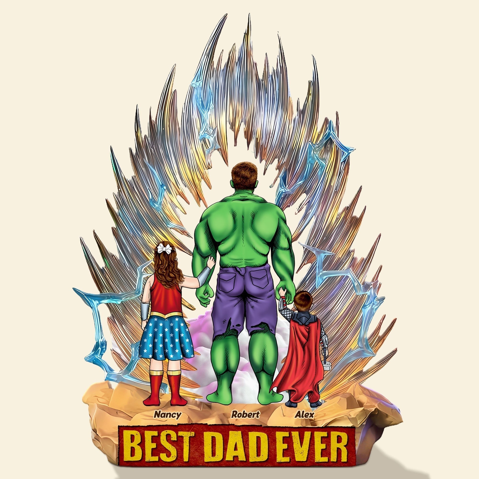 Custom Superhero Best Dad Ever Acrylic Plaque Gift for Dad