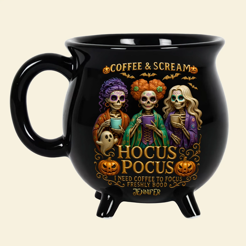 Personalized Cauldron Coffee Mug Unique Halloween Gift Cauldron Coffee Mug GradoCreations