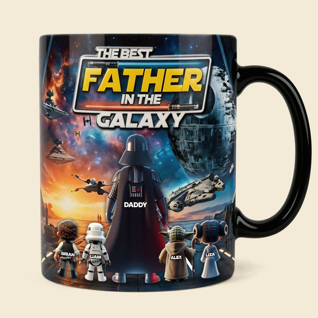Personalized Color Changing Mug for Dad - Best Father in the Galaxy Gift