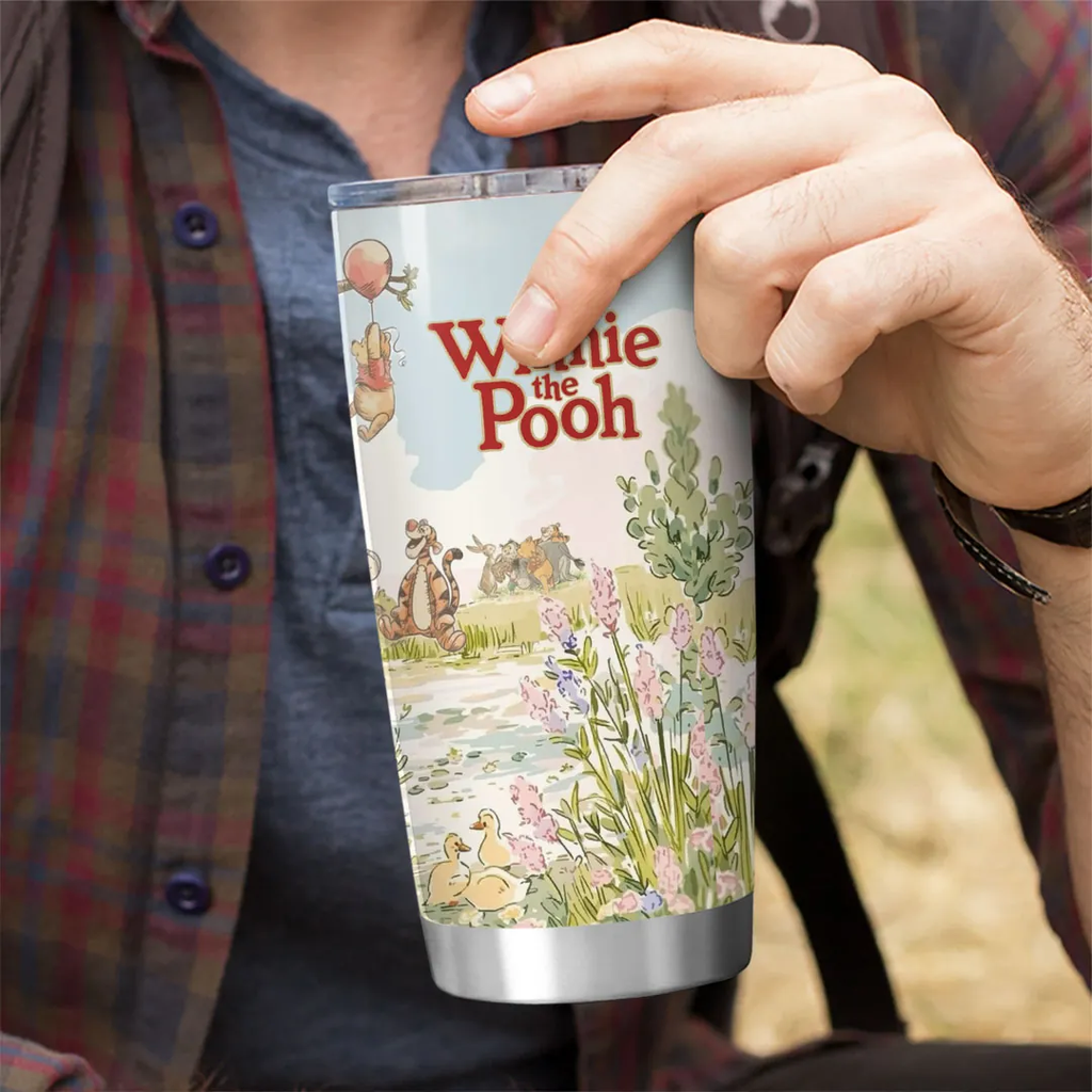 Personalized Winnie the Pooh 100th Anniversary Tumbler Gift for Movie Fans