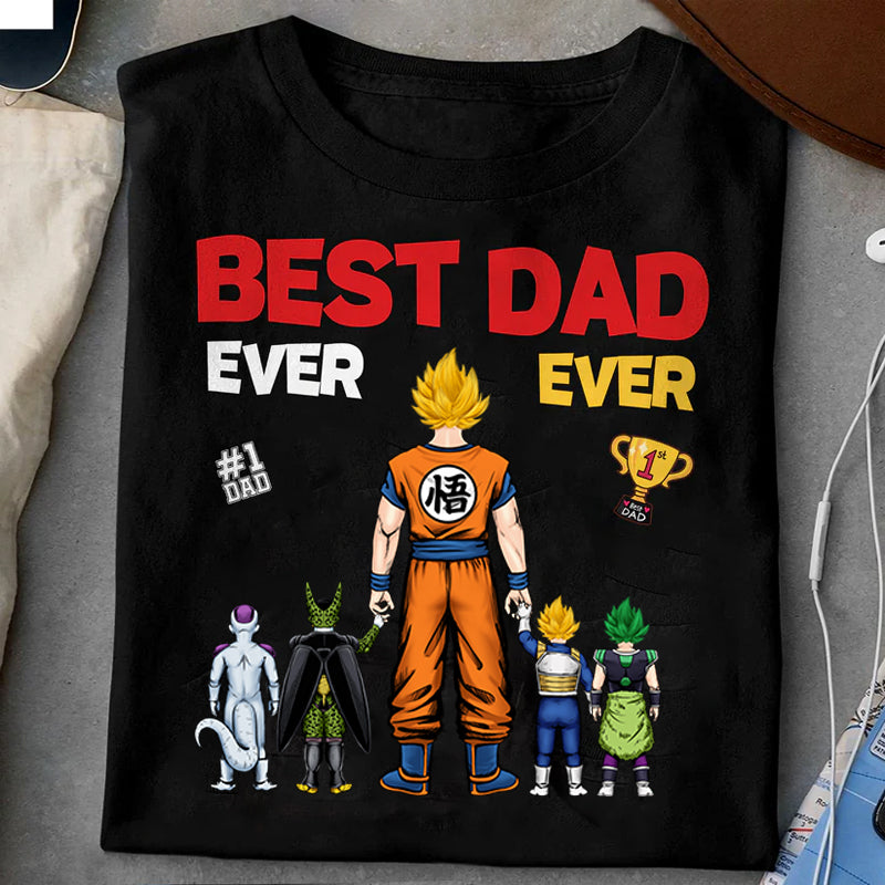 Personalized Best Dad Ever Graphic T-Shirt Custom Gift for Dad Cotton Apparel GradoCreations