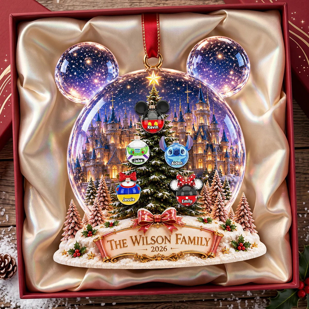 Personalized Acrylic Christmas Ornament Custom Family Name Gift Ornament GradoCreations