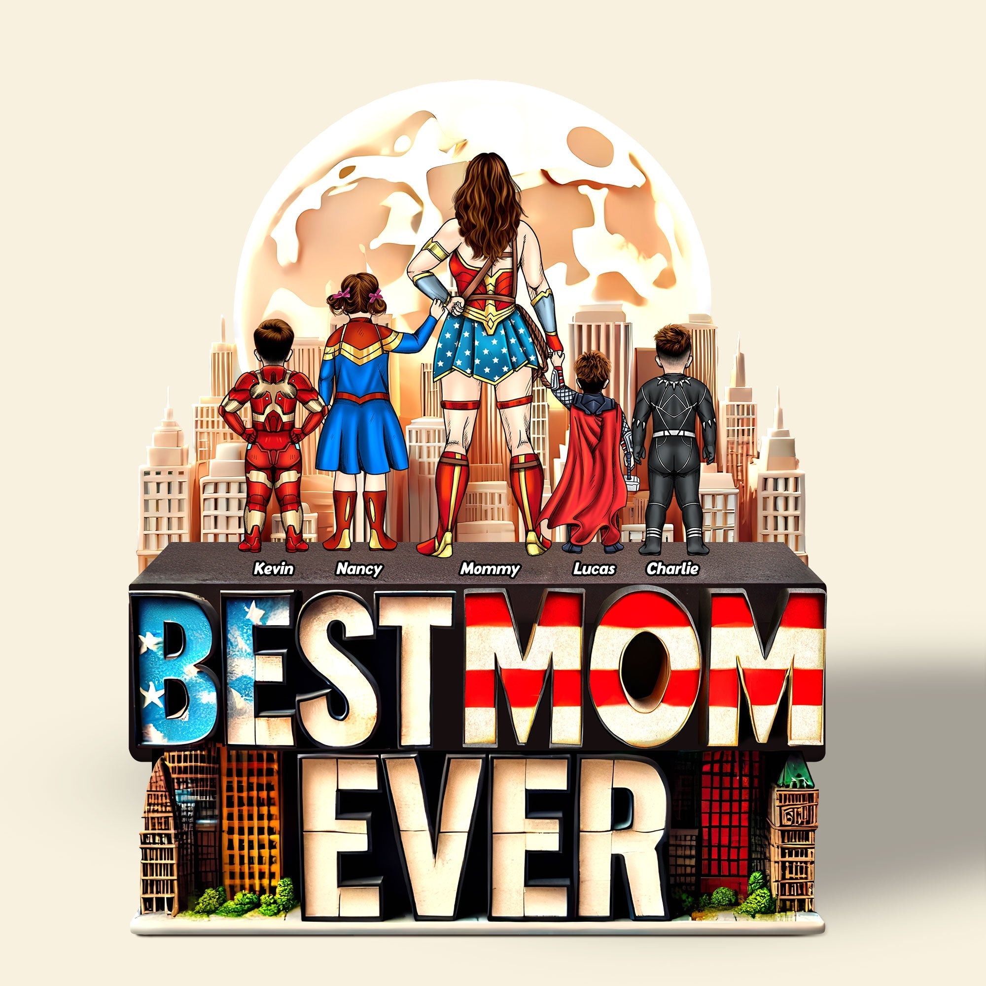 Personalized Super Mom Acrylic Plaque Gift for Mom Acrylic Plaque GradoCreations