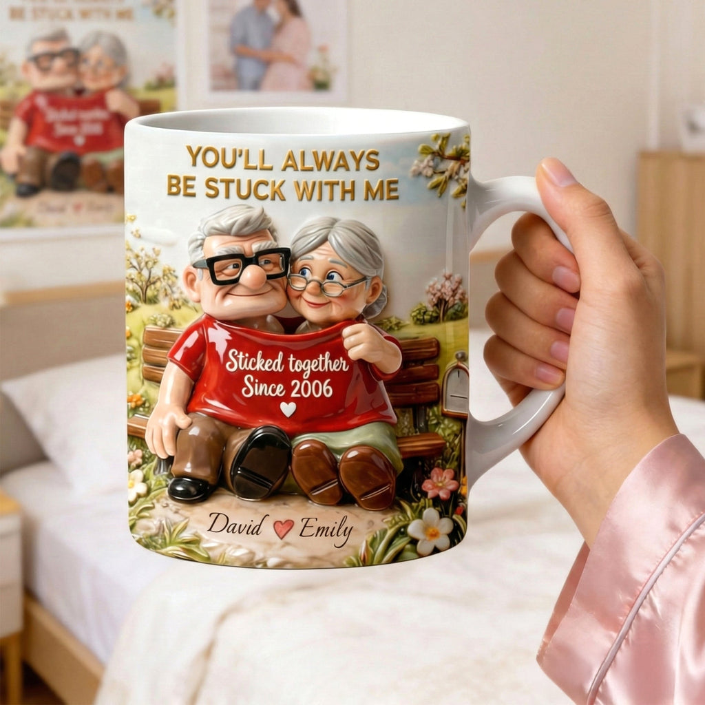 Personalized Couple Mug You'll Always Be Stuck With Me Gift