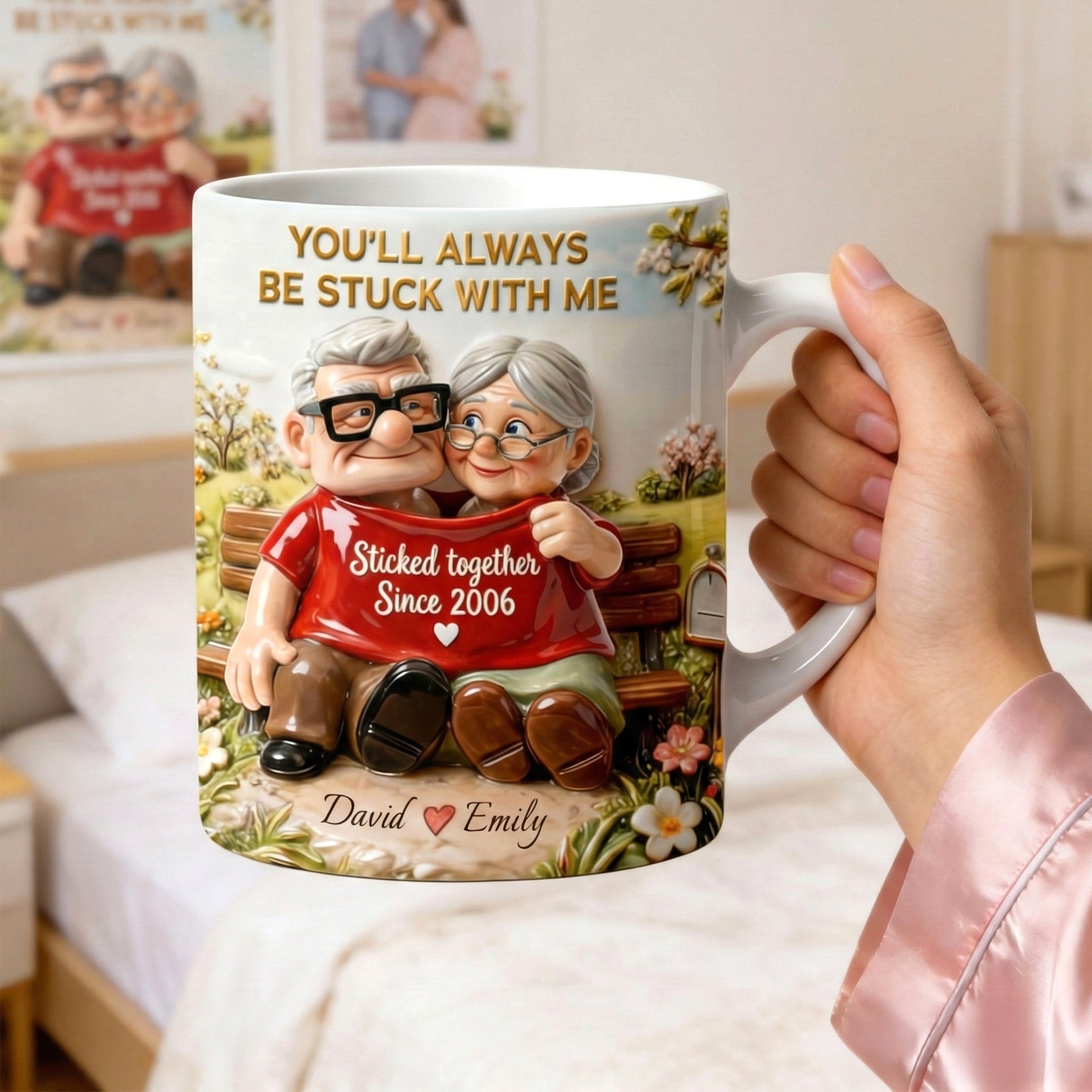 Personalized Couple Mug You'll Always Be Stuck With Me Gift