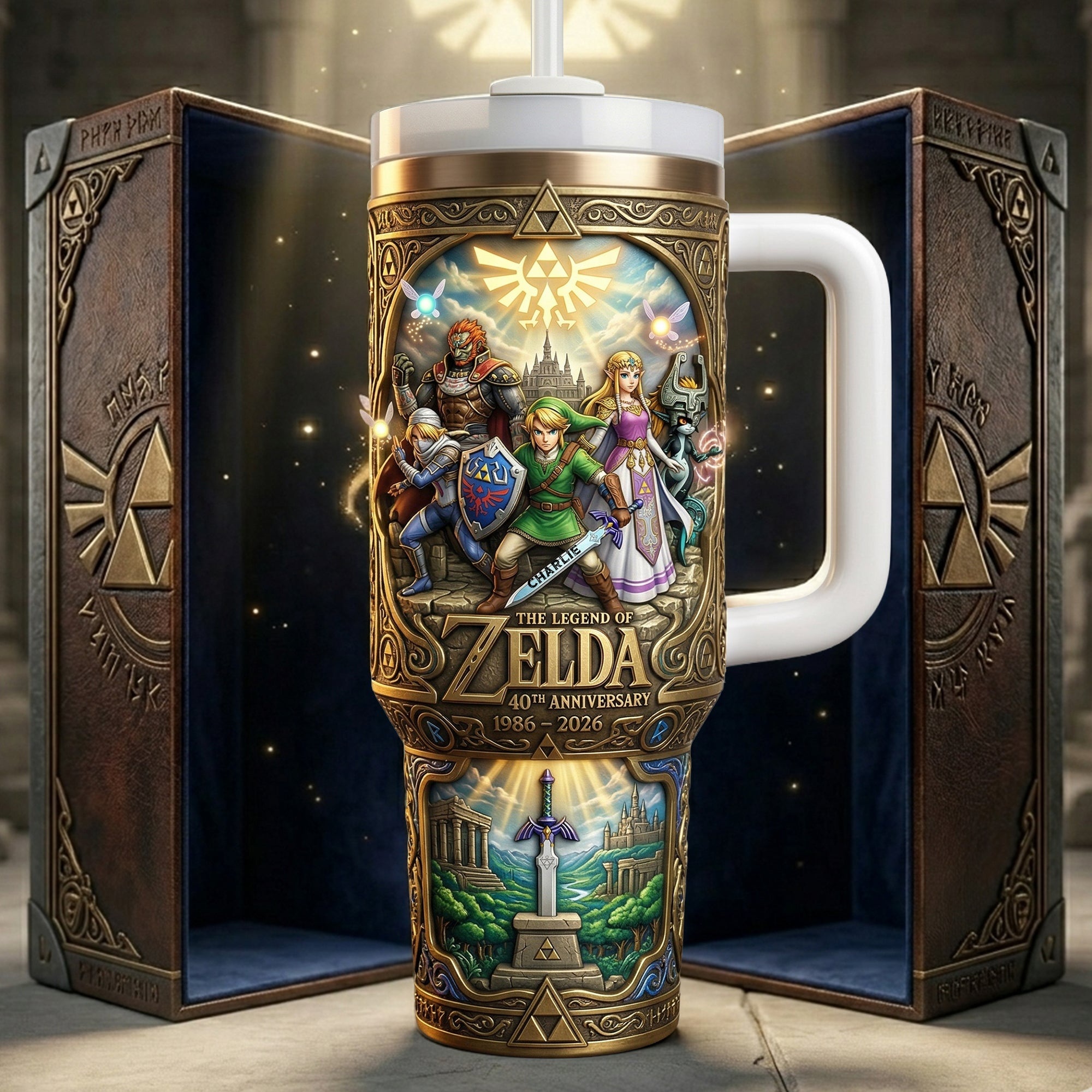Personalized Legend of Zelda 40th Anniversary Tumbler Gift for Movie Fans