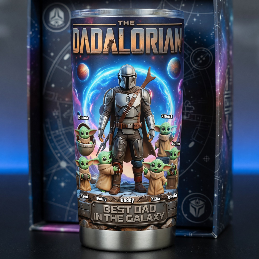 Personalized Dadalorian Tumbler Custom Name Gift for Father's Day