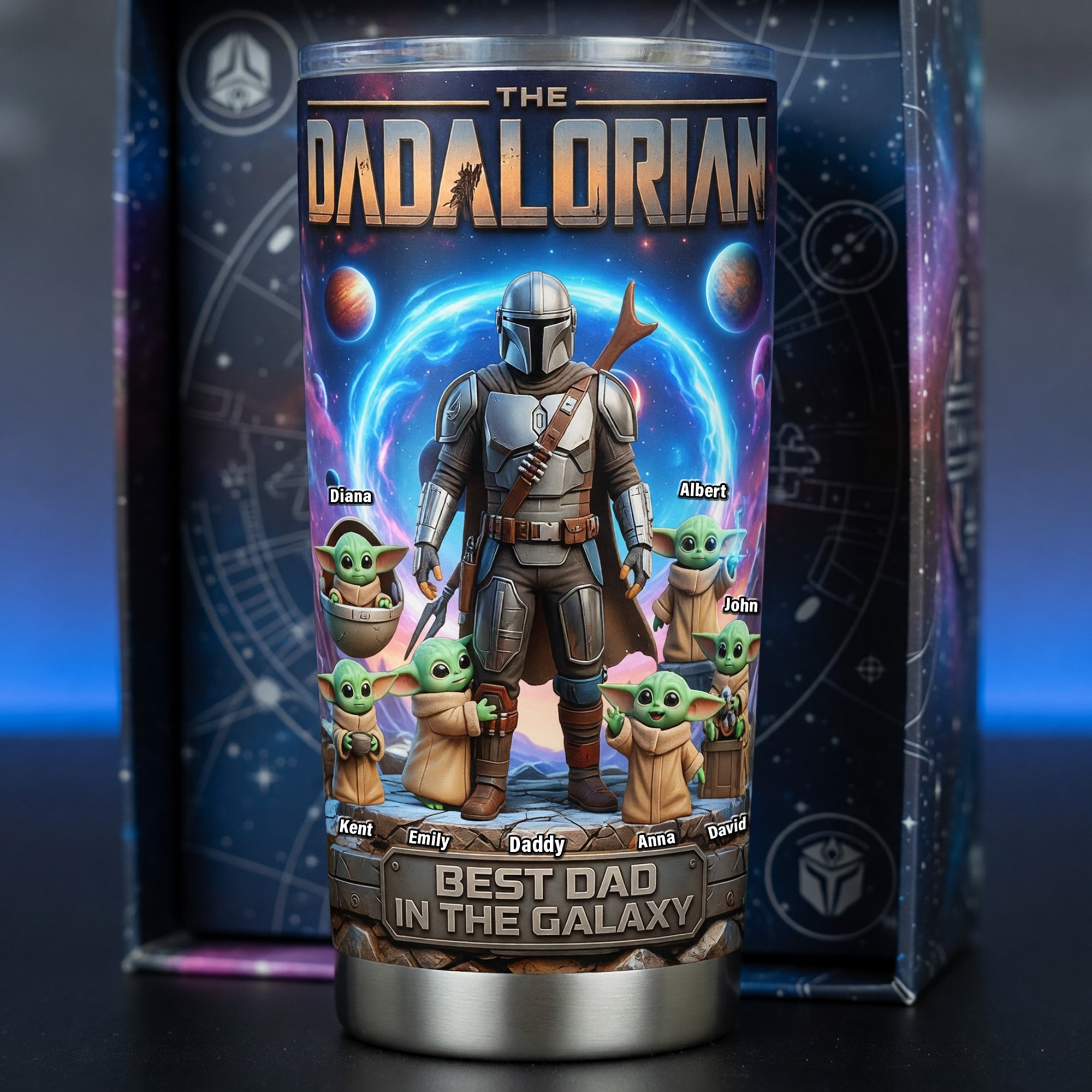 Personalized Dadalorian Tumbler Custom Name Gift for Father's Day