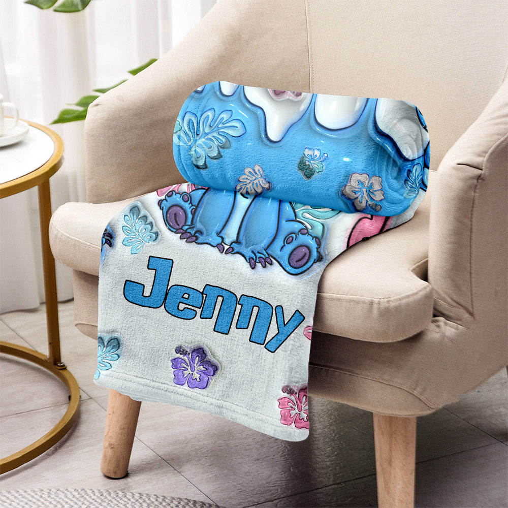 Personalized 3D Effect Blanket Cute Cartoon Design Gift for Kids