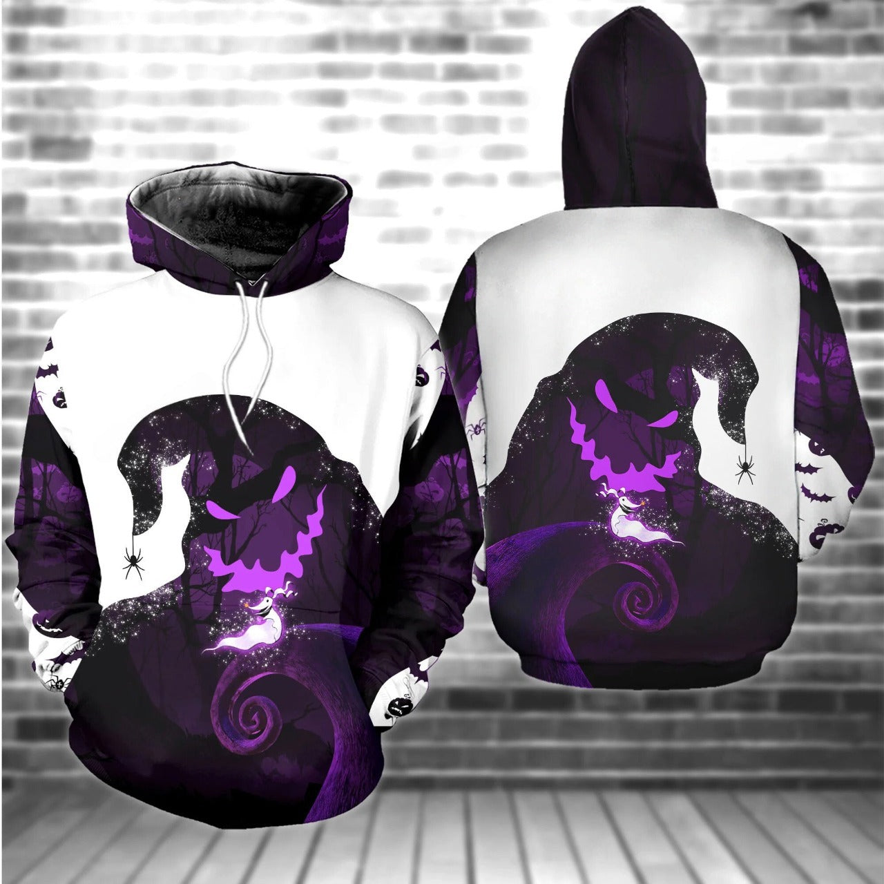 Personalized Purple Spooky Boogie Man Hoodie & Leggings Set for Halloween Gift
