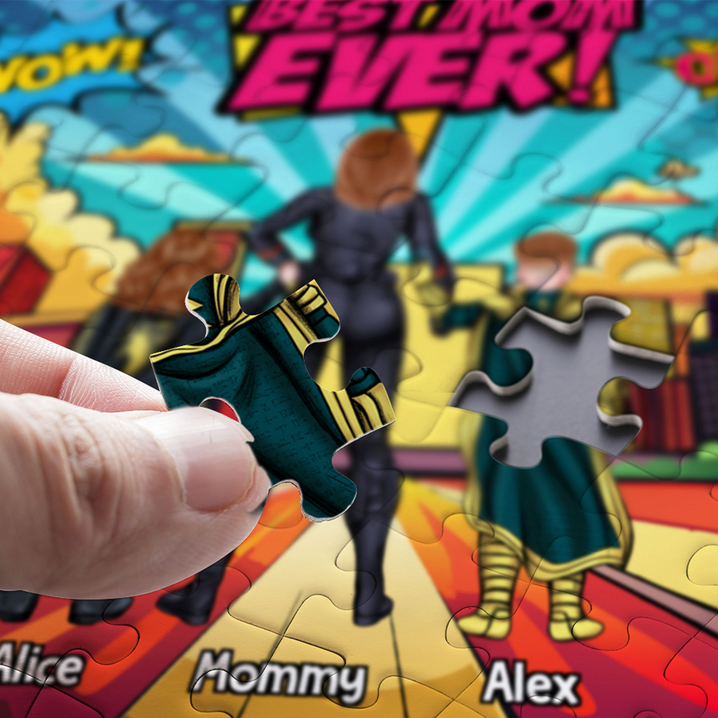Personalized Best Mom Ever Puzzle Custom Family Gift for Mom Puzzle GradoCreations