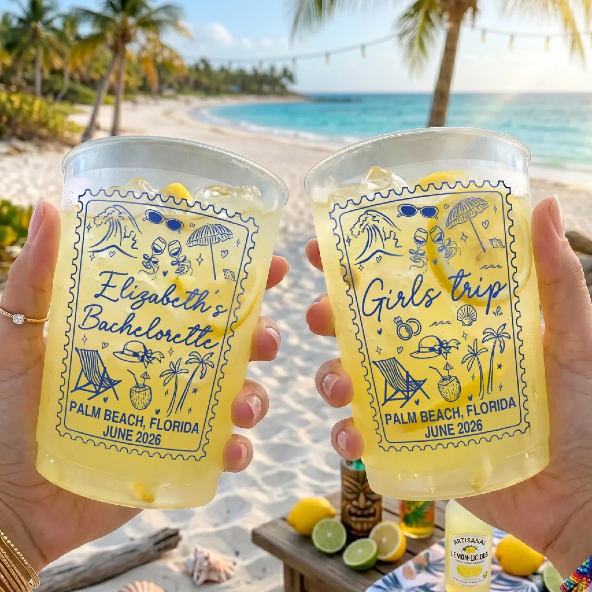 Personalized Frosted Cups for Girls Trip Summer Vacation Gift for Her