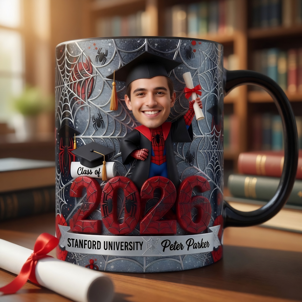 Personalized Graduation Photo Mug for Him Class of 2026 Gift