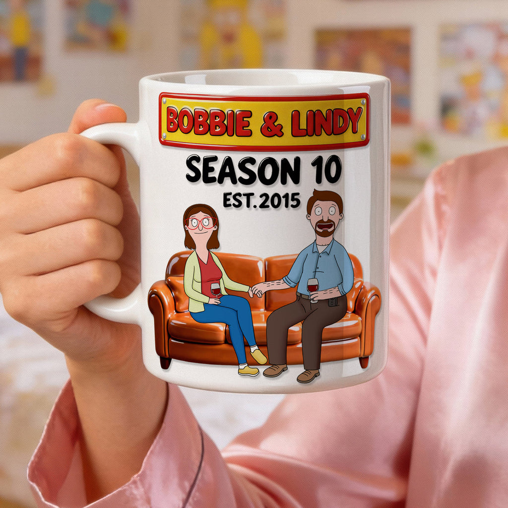 Personalized 3D Effect Ceramic Couple Mug Gift Idea White