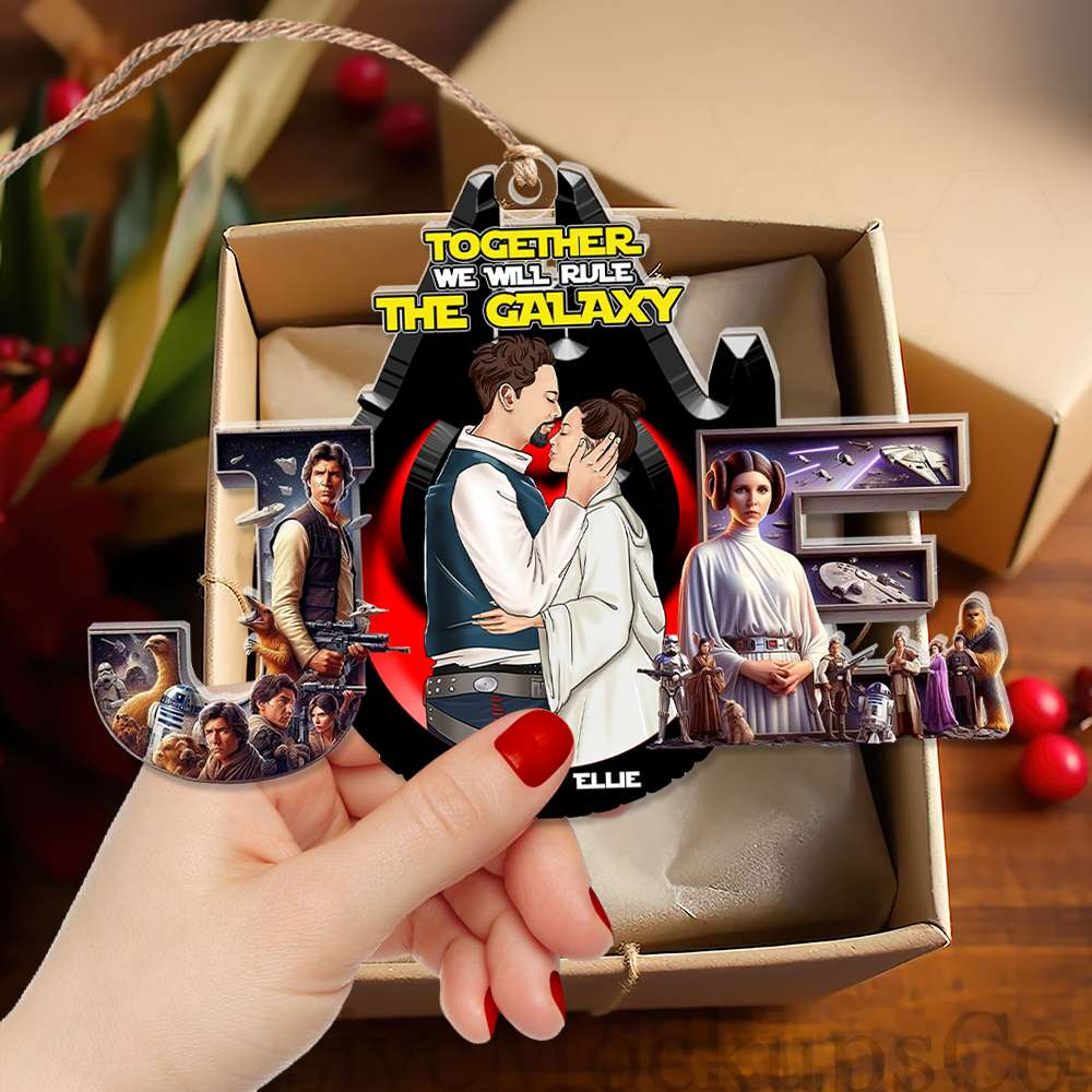 Personalized Acrylic Ornament Star Wars Theme Gift for Couple