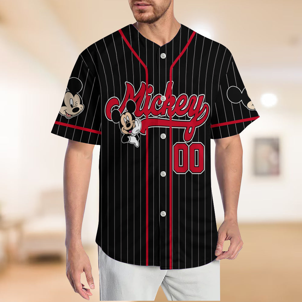 Personalized Mickey Mouse Baseball Jersey Custom Name Gift for Movie Fans