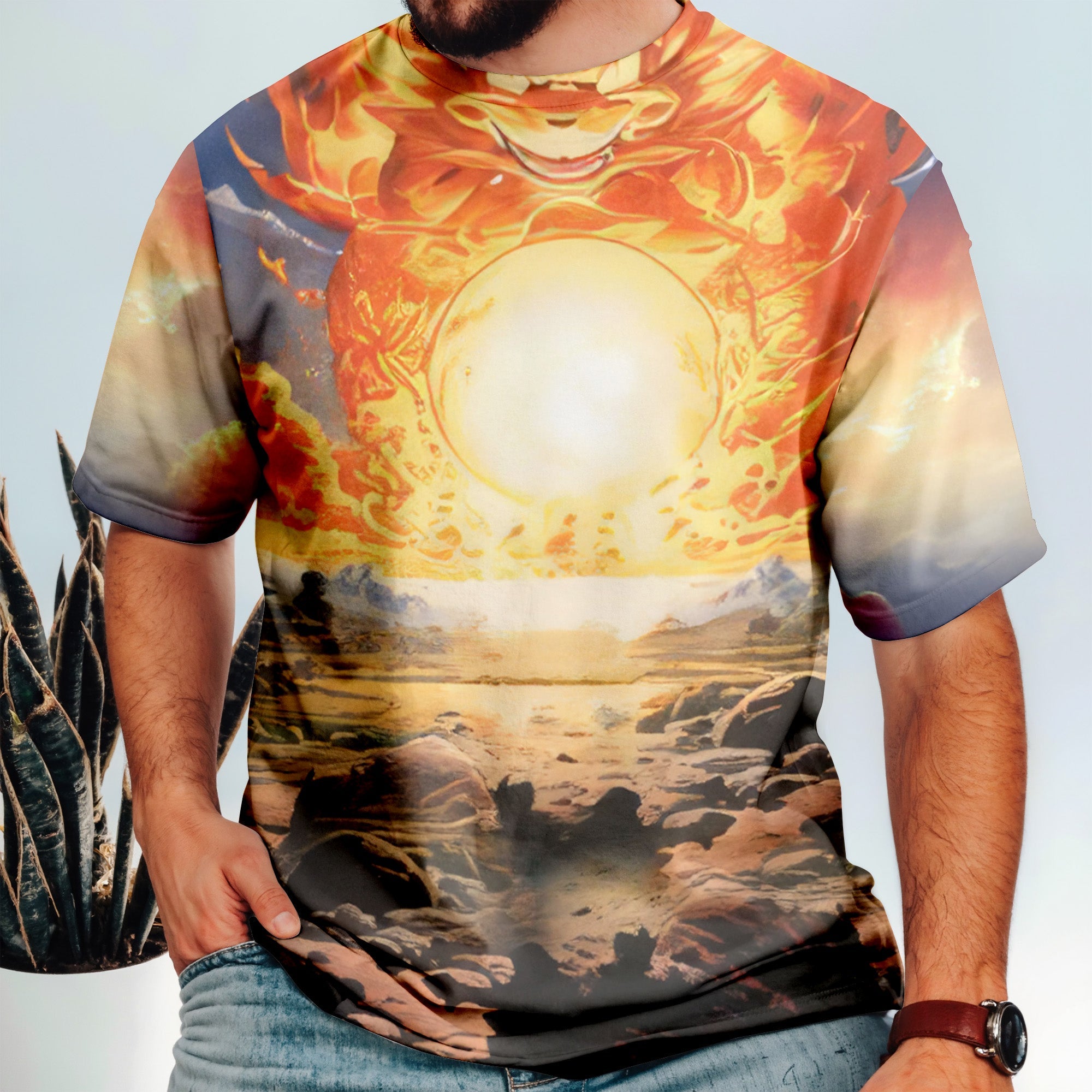 Personalized 3D Super Saiyan T-Shirt Gift for Dad, Grandpa | Unique Father's Day Apparel
