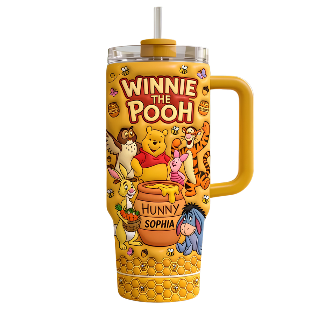 Personalized Winnie the Pooh Tumbler Custom Name Gift for Movie Fans Tumbler GradoCreations