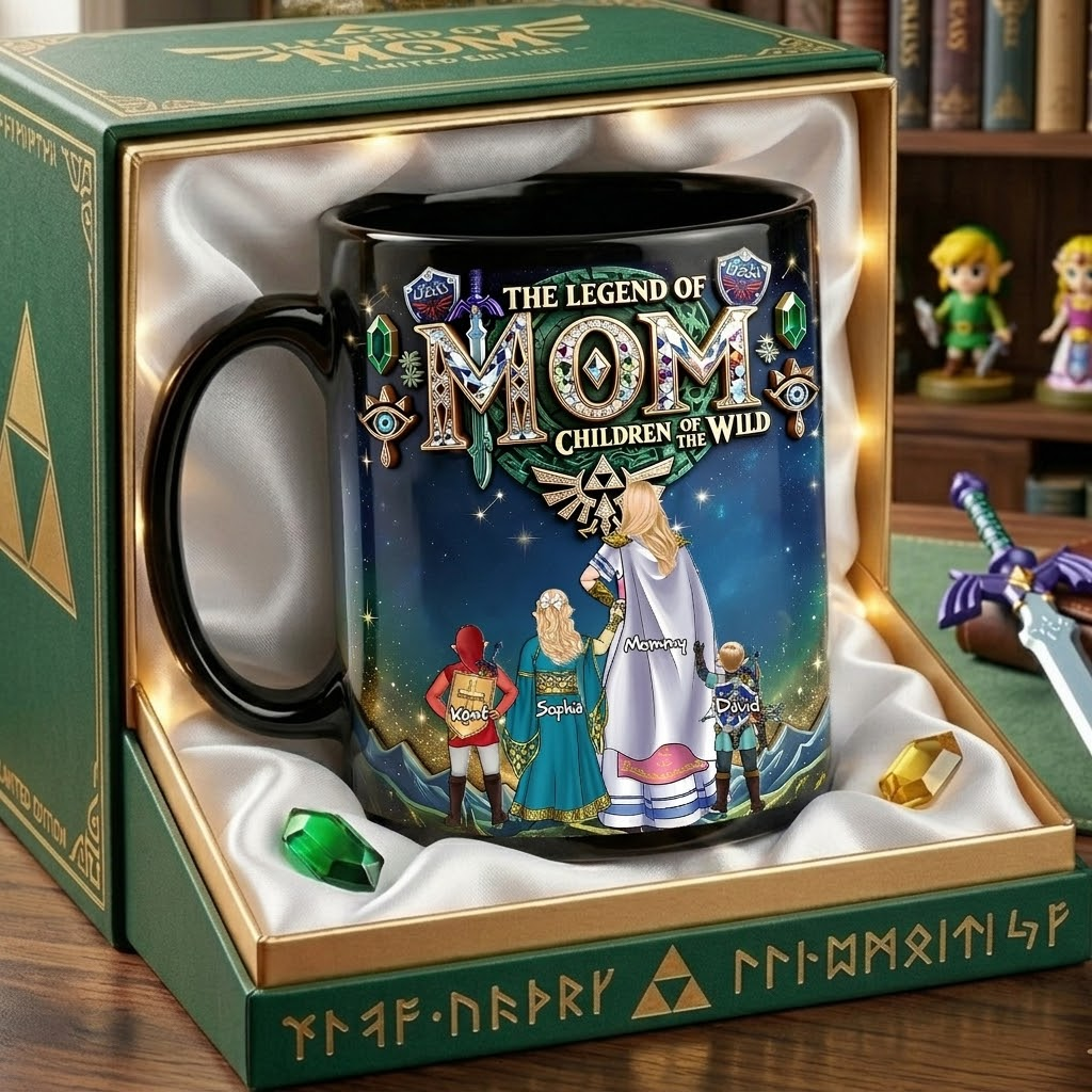 Personalized Black Ceramic Mug The Legend of Mom Gift for Mom
