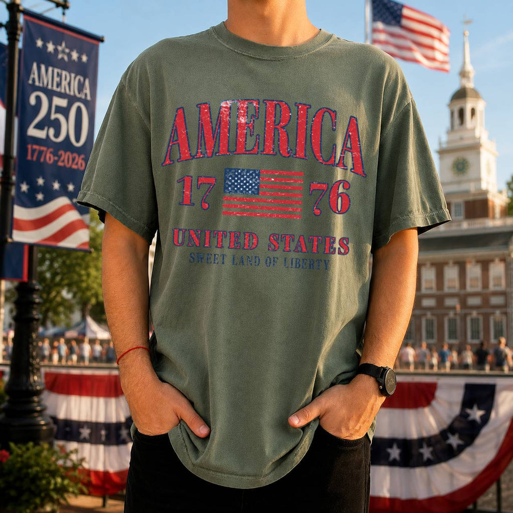 Personalized 4th of July Comfort Shirt Patriotic Gift Idea Comfort Shirt FIX GradoCreations