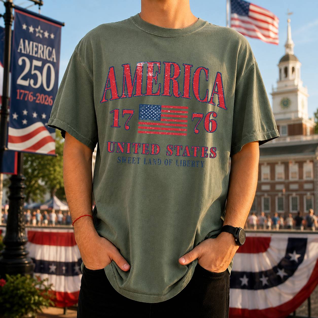 Personalized 4th of July Comfort Shirt Patriotic Gift Idea Comfort Shirt FIX GradoCreations