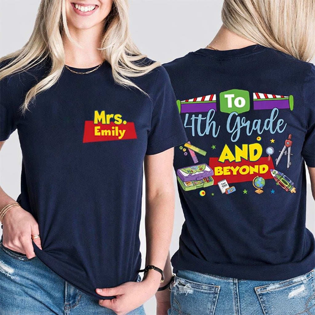 Personalized Teacher Shirt with Name and Grade Gift Idea Cotton Apparel GradoCreations