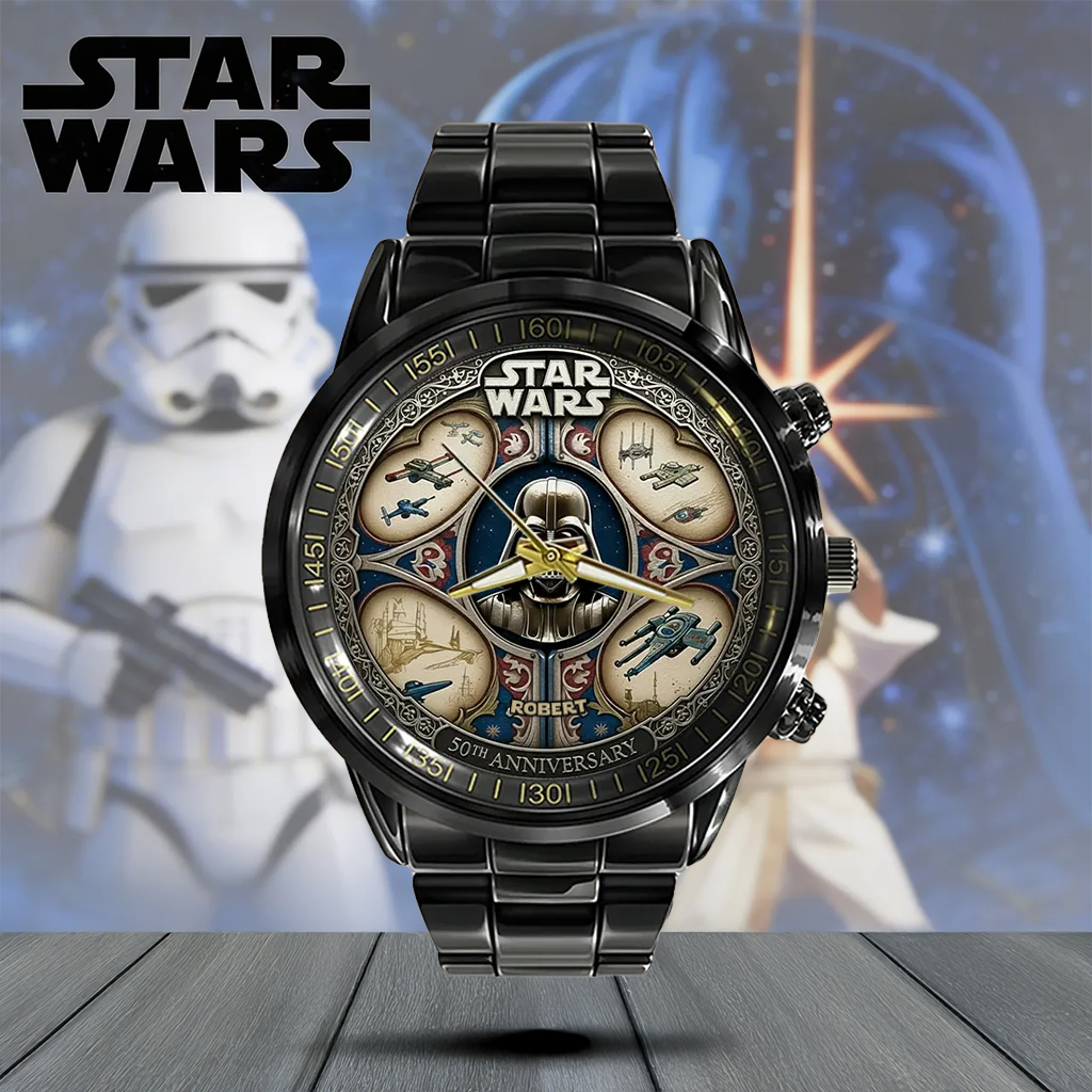 Personalized Star Wars 50th Anniversary Hand Watch Gift for Movie Fans