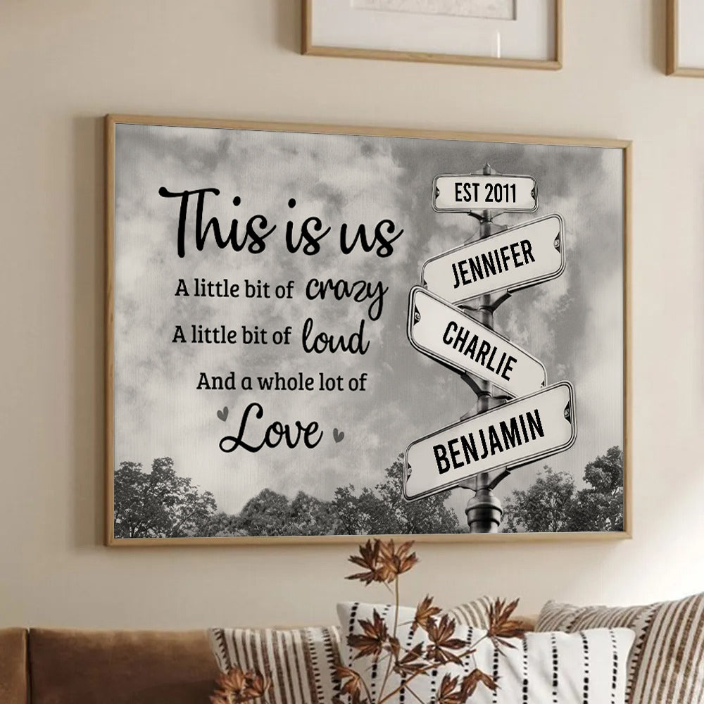 Personalized Family Quote Canvas Sign Custom Name Gift