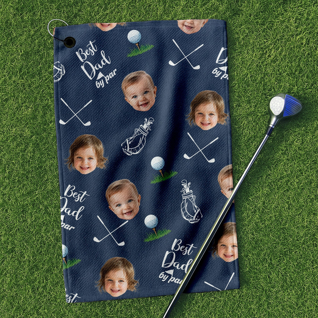 Personalized Funny Golf Towel Custom Photo Gift for Dad