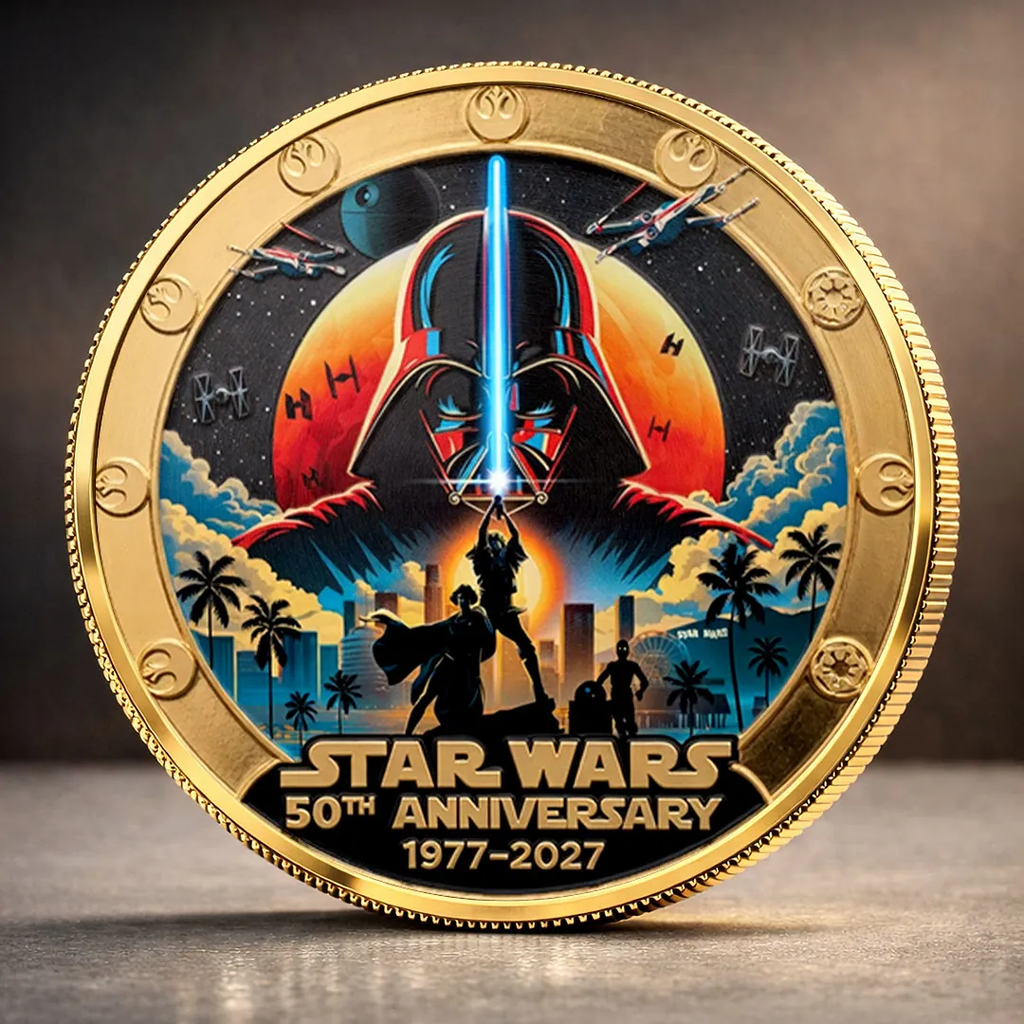 Personalized Star Wars 50th Anniversary Commemorative Coin Gift for Movie Fans
