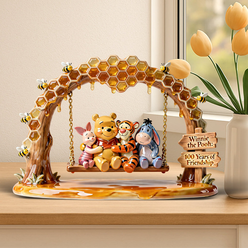 Personalized Winnie the Pooh 100 Years of Friendship Acrylic Plaque Gift for Movie Fans