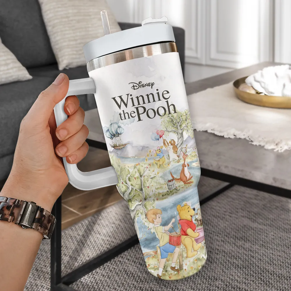 Personalized Winnie the Pooh Tumbler 100th Anniversary Gift