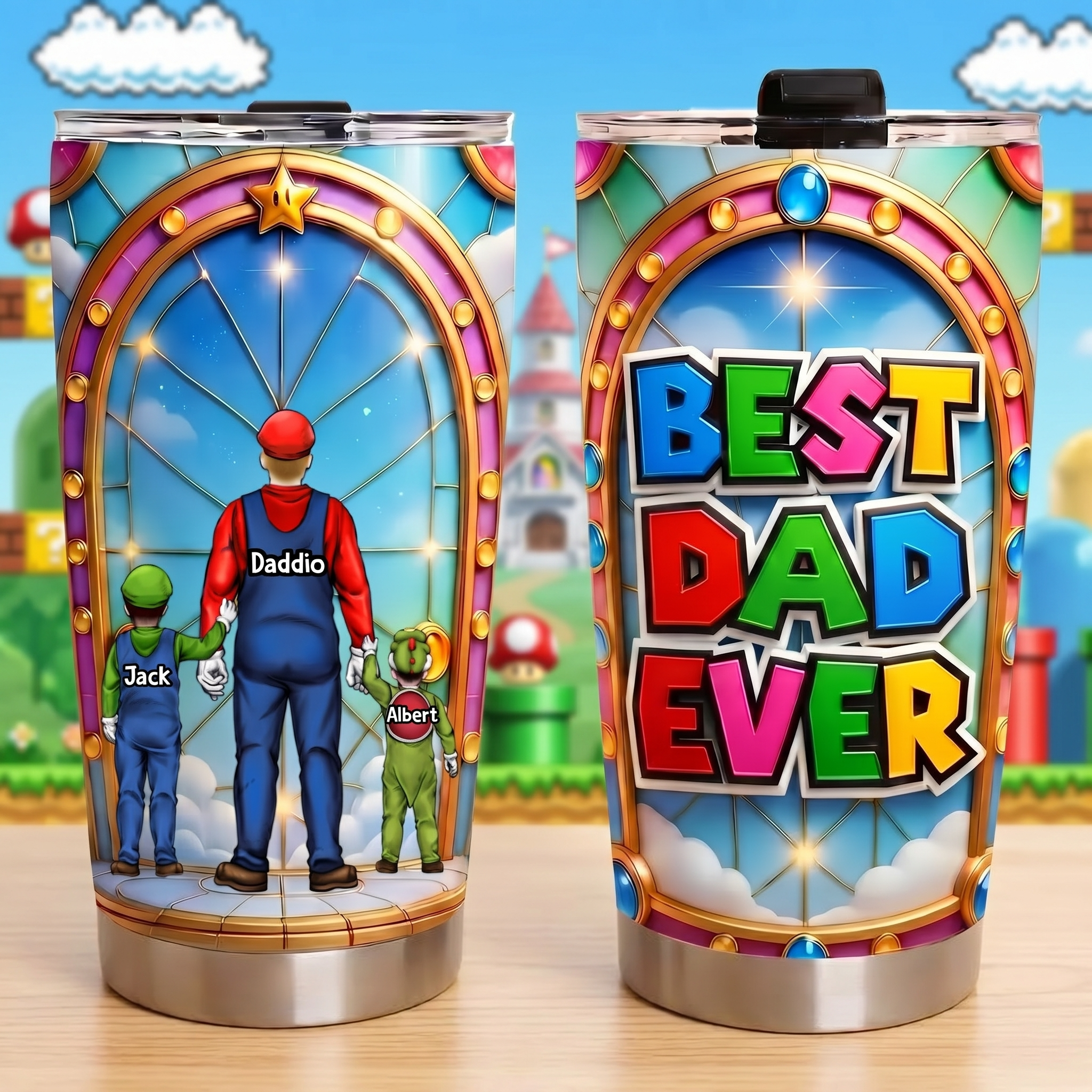 Personalized Best Dad Ever Tumbler Custom Family Gift for Dad