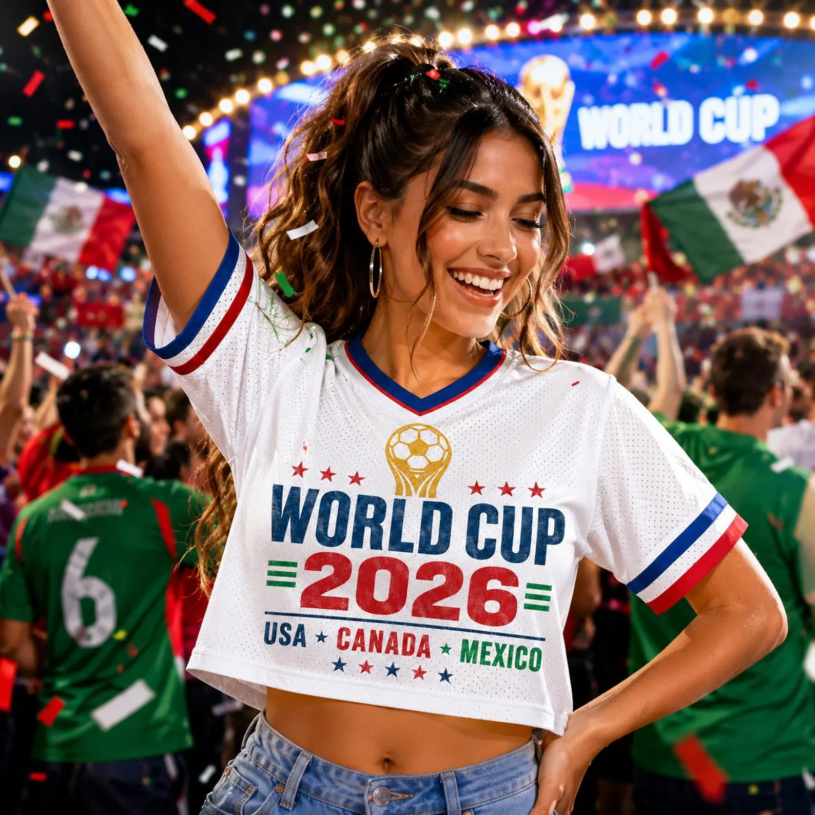 Global Soccer Championship 2026 Crop Top Jersey Gift for Fans