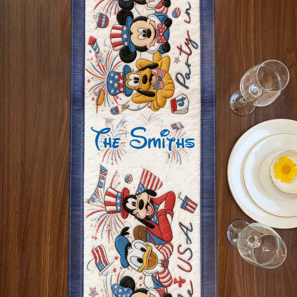 Personalized Quilt Table Runner Magic Mouse Party USA Gift for Family Quilt Table Runner GradoCreations