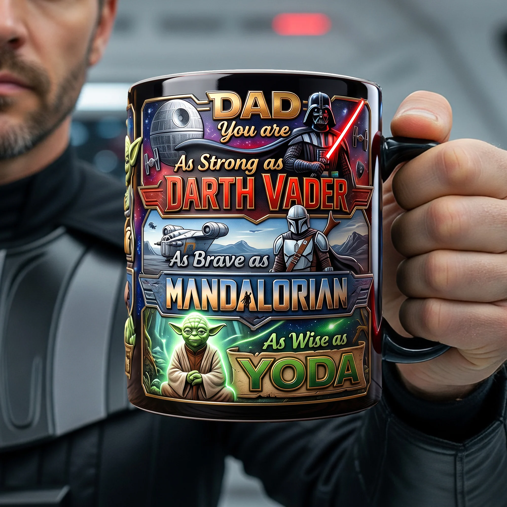 Personalized Dad Mug As Strong As Darth Vader Gift