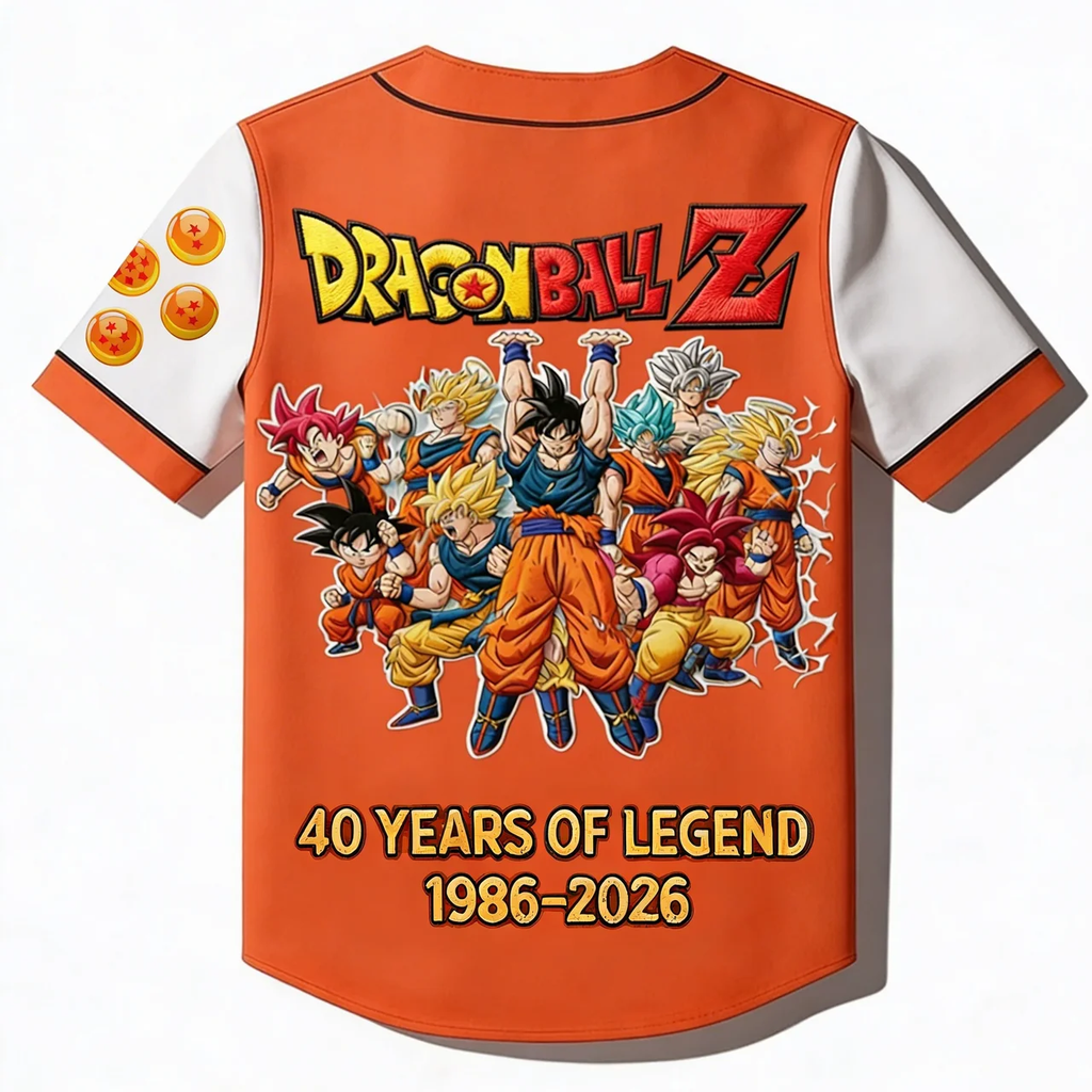 Personalized Dragon Ball Z Baseball Jersey Custom Gift for Movie Fans