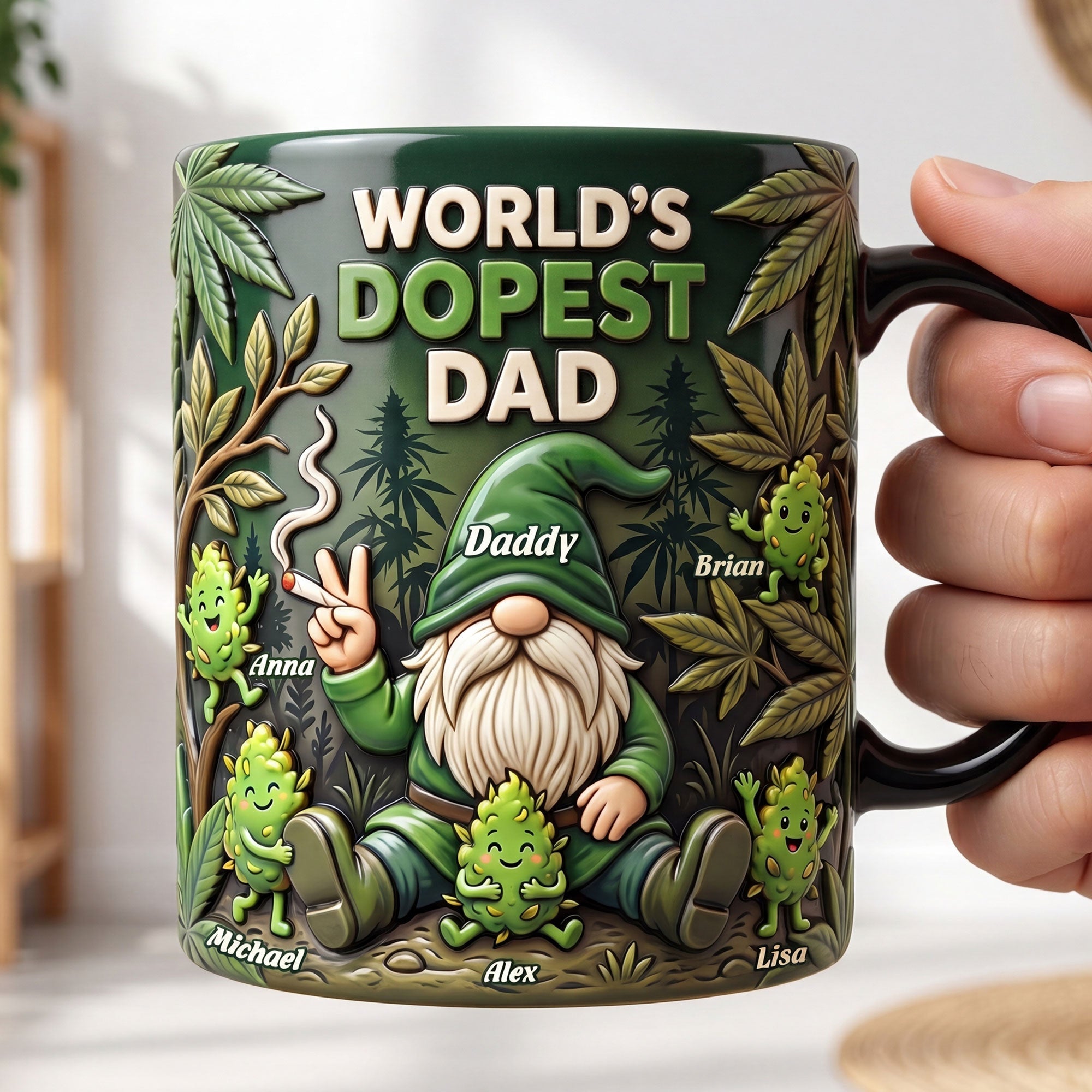 Personalized Color Changing Mug for Dad with Gnome Design