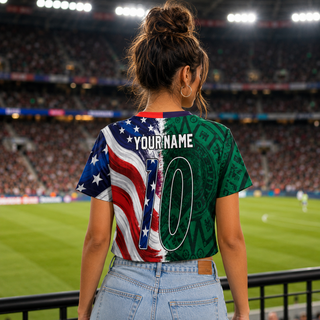 Personalized Soccer Jersey Crop Tee for Football Lovers | Birthday Gift