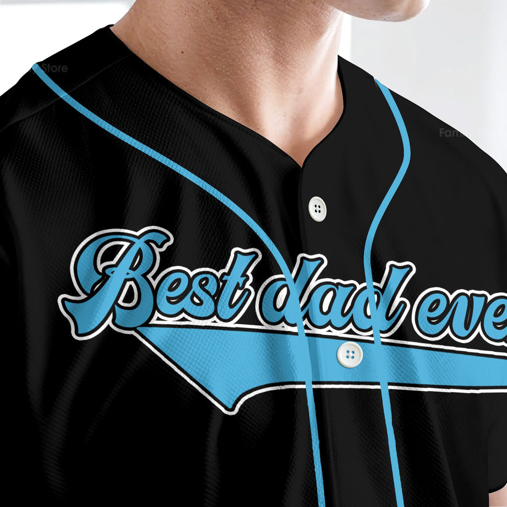 Personalized Baseball Jersey Best Dad Ever Gift for Him