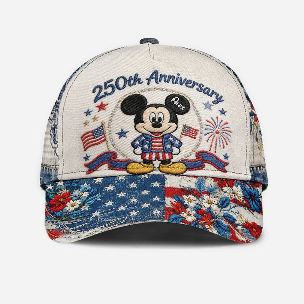 Personalized 250th Anniversary Classic Cap with Mickey Gift for Patriots Classic Cap GradoCreations