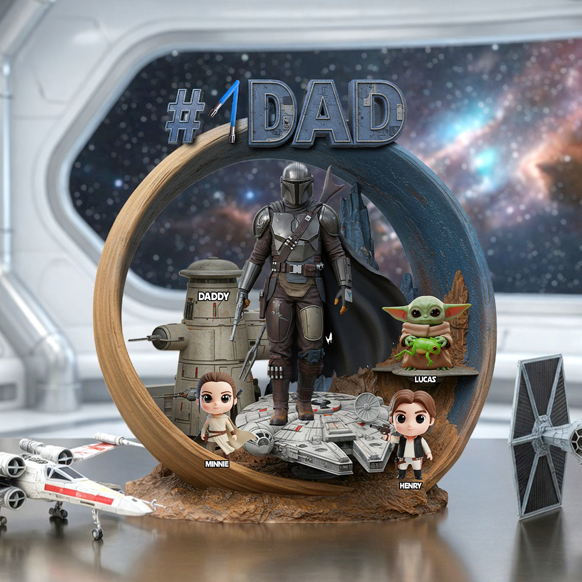 Personalized Galaxy Star Acrylic Plaque Best Dad Ever Gift for Father's Day