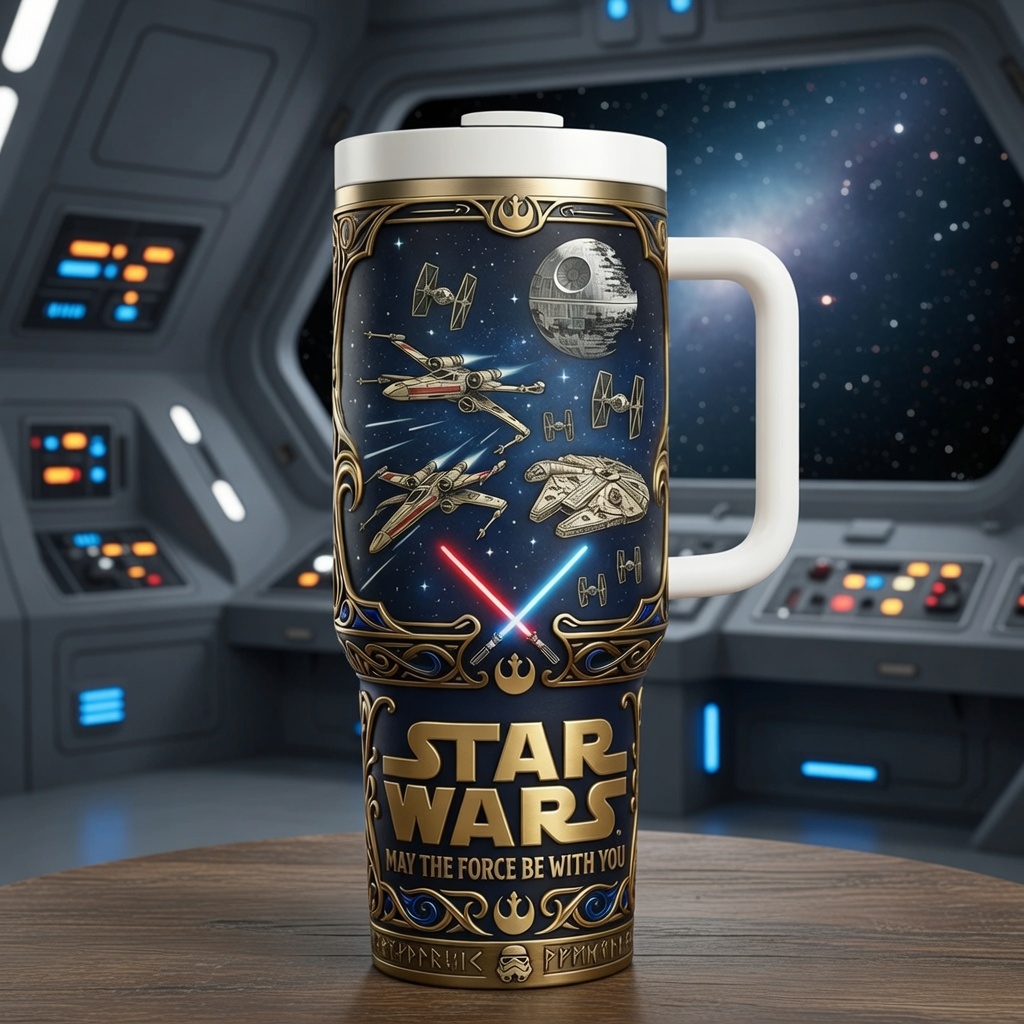 Personalized Star Wars Tumbler with Mom Design - Gift for Her Tumbler GradoCreations